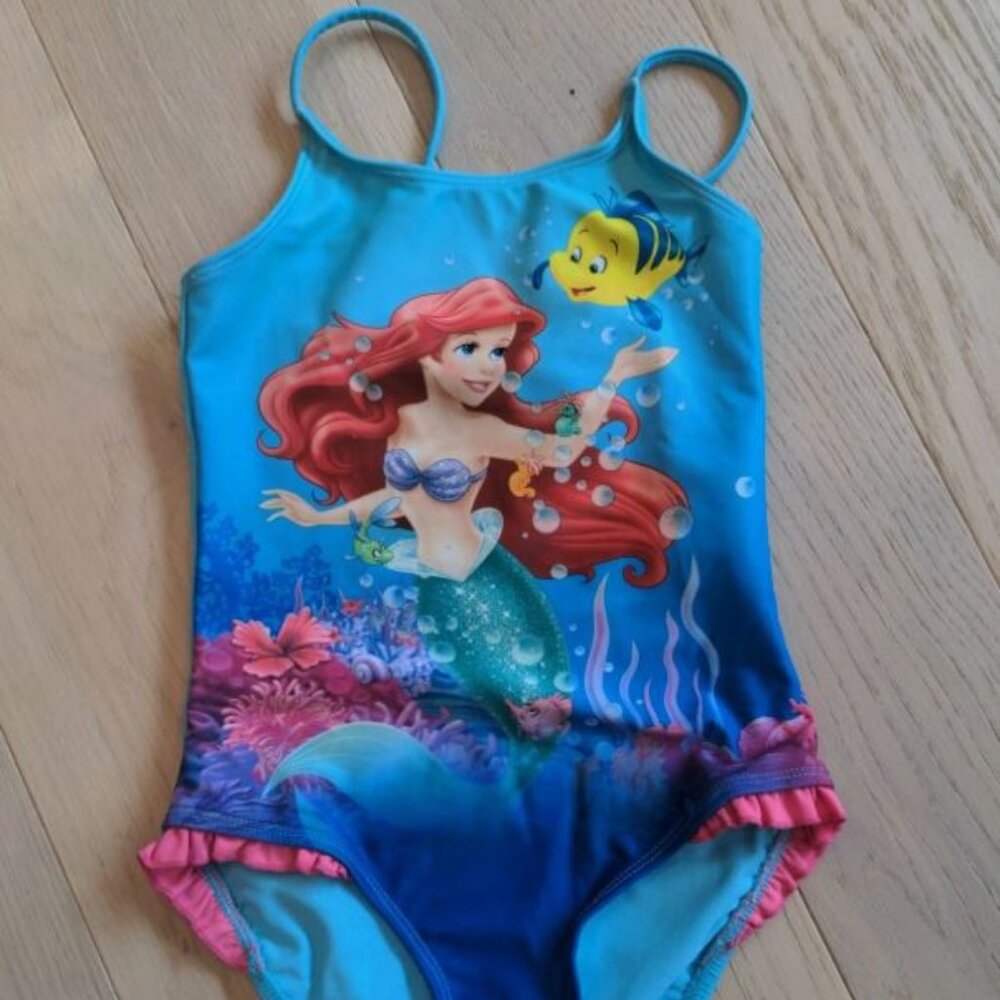 H&M Disney Ariel The Little Mermaid Swimsuit Bathing Suit One Girls 4-6